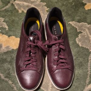 Cole Haan Men’s Burgundy Leather Low-Top Sneakers